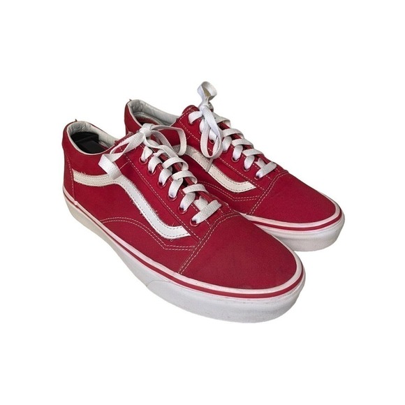 Vans Red Old Skool Skater Sneakers Men’s 9.5 Women’s 11 Skateboard main image 4
